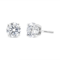 14K White Gold 5/8 Cttw Lab Grown Diamond 4-Prong Classic Stud Earrings (F-G Color, VS2-SI1 Clarity)