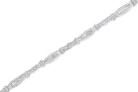 10K White Gold Geometric Pattern Diamond Tennis Bracelet (3 cttw, H-I Color, SI2-I1 Clarity)