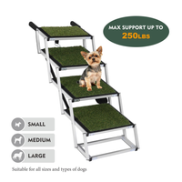 Foldable Dog Ramp For Cars, SUVs, Trucks, Portable Pet Dog Stairs For Large Dogs With Non-Slip Surface & Reinforced Desi