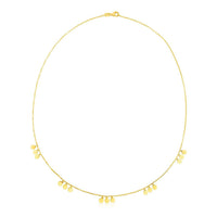 14k Yellow Gold Necklace with Circle Dangle Stations