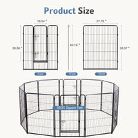 Metal Material, Foldable Pet Fence With A Door, Suitable For Small, Medium And Large-sized Dogs Outdoors