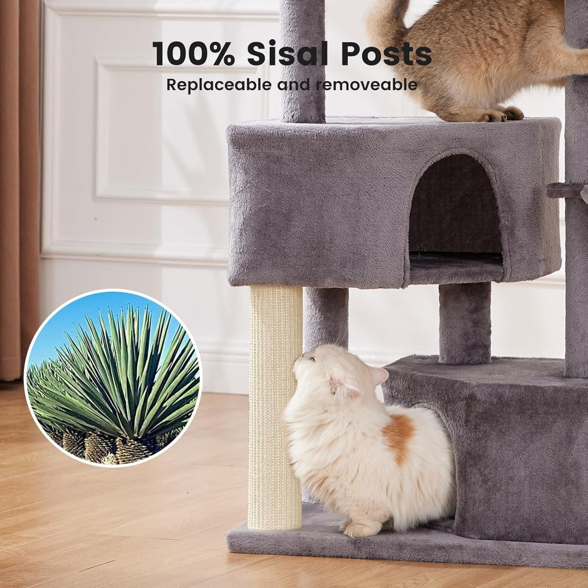 Gardner Pets Large Cat Tree For Medium To Large Cats, Heavy-Duty Cat Tower With Scratch Post And Washable Top Perch. Sel