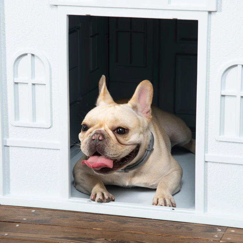PawHut Plastic Dog House For Medium And Small Dogs, Water Resistant Puppy Shelter Indoor Outdoor With Door, Easy To Asse
