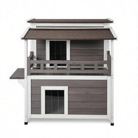 Wooden Cat House with Easy to Clean and Waterproof Protection for Outdoor