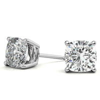 2.00 CTW Lab Created Moissanite Round Stud Earrings in Sterling Silver - 6mm Stones