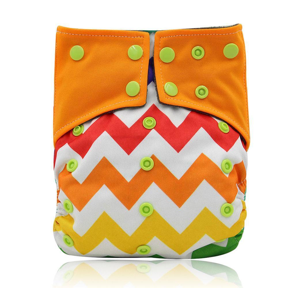 Newborn Cloth Diaper Sewed in Charcoal Bamboo Insert and Suede Pocket Diapers Waterproof Baby Nappies Design for Baby - BIG FRENCHIES