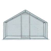10 X 10 Ft Large Metal Chicken Coop, Walk-in Poultry Cage Chicken Hen Run House With Waterproof Cover, Rabbits Cats Dogs