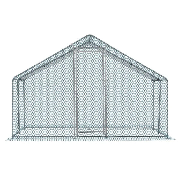 10 X 10 Ft Large Metal Chicken Coop, Walk-in Poultry Cage Chicken Hen Run House With Waterproof Cover, Rabbits Cats Dogs