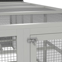 Wooden Chicken Coop Run for 6 - 10 Chickens, Hen House Add-On with Storage, Perches, 141.75" x 48" x 61", Gray