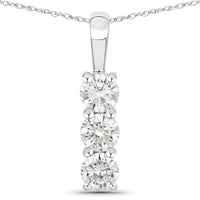 0.75 Carat Genuine Lab Grown Diamond 14K White Gold Pendant