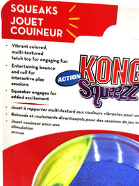 KONG Squeezz Action Ball Medium Blue 3 Pack Squeaky Dog Fetch Toy