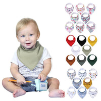 8PCS/SET Pack Baby Bandana Organic Absorbent Soft Cotton Drool Bibsfor Teething And Feeding Bib For Baby and Kids Feeding - BIG FRENCHIES