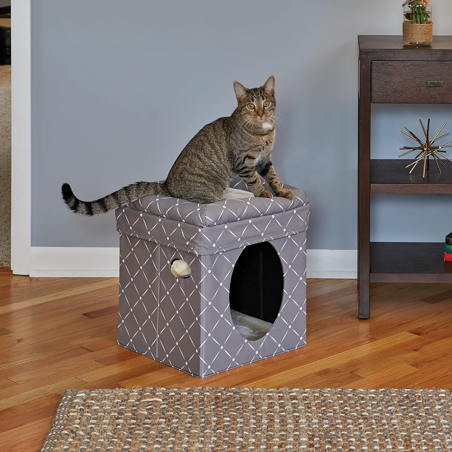Cat Hous in Fashionable Mushroom Diamond Print - BIG FRENCHIES