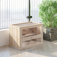 2-Level Hamster Cage Mice And Rat House, With Openable Top, Front Door, Shelf And Ladder For Hamsters, Mice And Other Sm