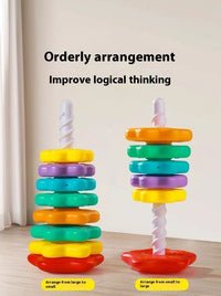 Rainbow Rotary Table Jenga Toy