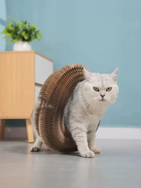 One-piece Cat Scratching Post, Accordion-style Folding Design, Wood Grain, Anti-scratch, Wear-resistant, Interactive Cat