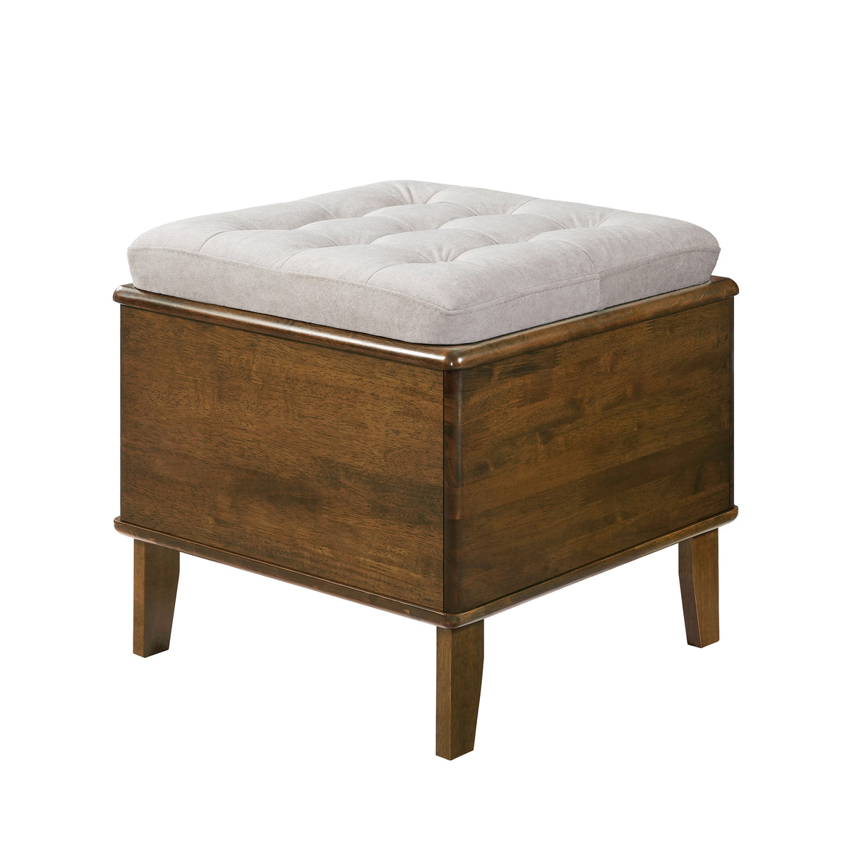 Letitia Rubber Wood Cat Bed Ottoman, 2-in-1 Tufted Pet Ottoman with Cat Cave, Multi-Functional Footstool with Cat Hideaw