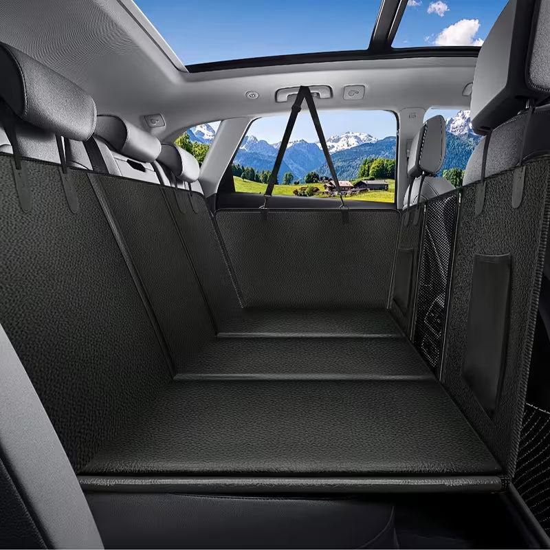 Rear Seat PU Leather Dog Car Seat Cover & Extender – Waterproof, Non-Slip, 400 lb Capacity