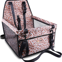 Small Dog Car Seat, Dog Car Booster Seat For Small Medium Dogs Foldable Front Seat Safety With Sturdy PVC Tube Frame, Br