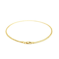 2.5mm 14k Yellow Gold Curb Link Anklet