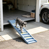 Gray Portable Dog Ramp Foldable Stairs for Medium Small Dogs to Get on Car Truck SUV