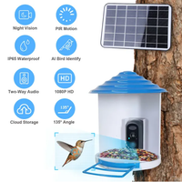 Smart Bird Feeder With Solar Powered Camera 1080P HD AI Identify PIR Motion Auto Capture Video Cloud Card Storage WiFi C