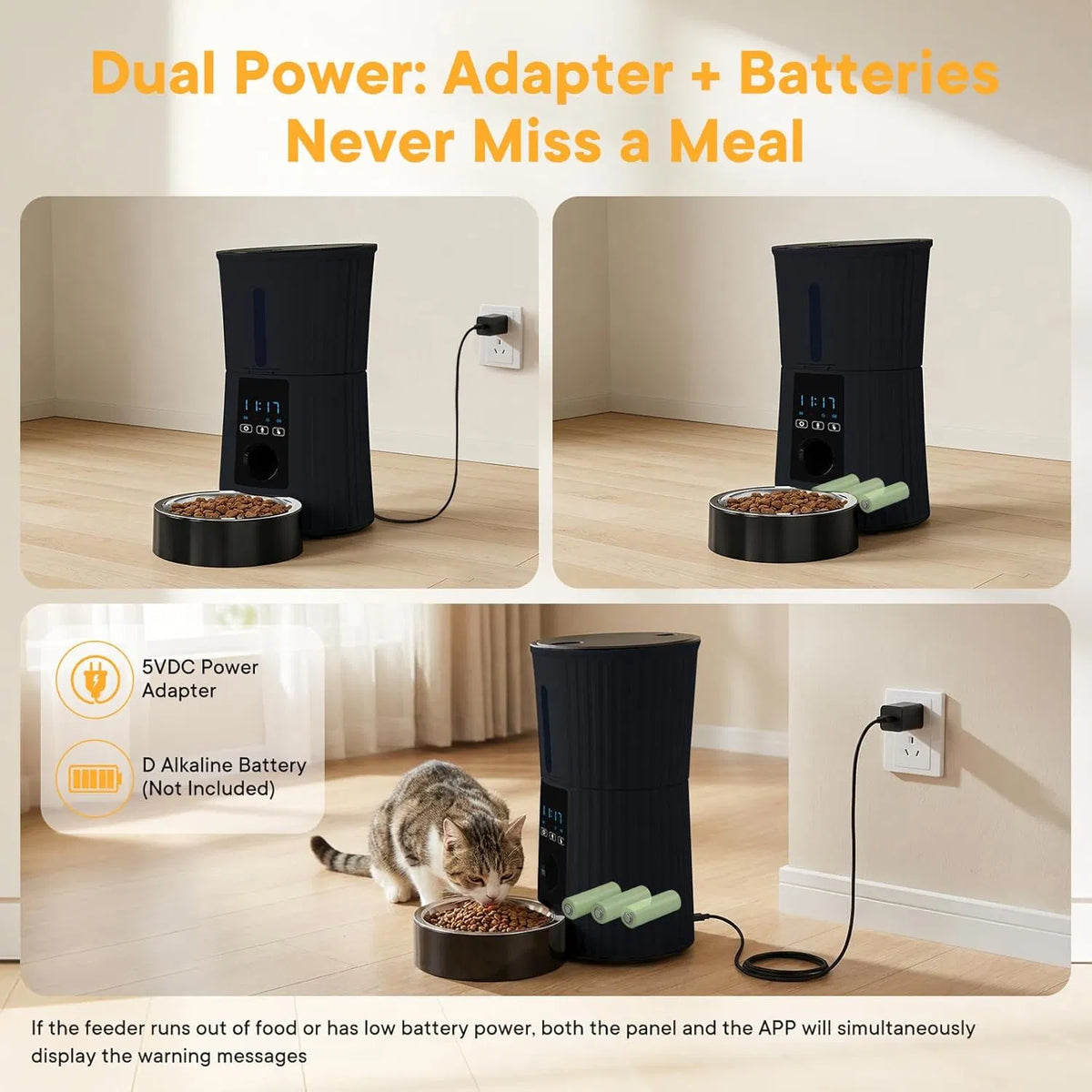 Intelligent feeder, equipped with WiFi application control function, a 4-liter capacity intelligent pet food dispenser s