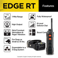 Dogtra EDGE RT 1-Mile Remote Training Collar - No-Look One-Hand Transmitter, Expandable to 3 Dogs