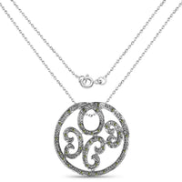 0.22 Carat Genuine Green Diamond .925 Sterling Silver Pendant