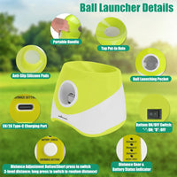 Automatic Dog Ball Launcher Rechargeable Interactive Pet Ball Thrower For Small Medium Dogs Interactive Dog Fetch Toy Wi