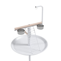 Bird Stand with Wheels, Perches, Feed Bowls, Round Tray for Parrot
