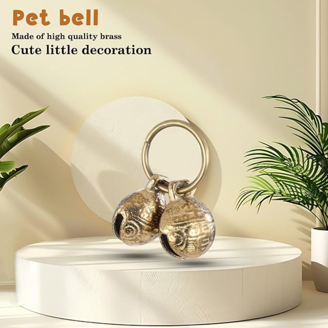 Copper Bell For Dog Collar, 4 PCS Brass Dog Bells Extra Loud Collar Bell For Pet Tracking Anti Lost Training Pets Pendan