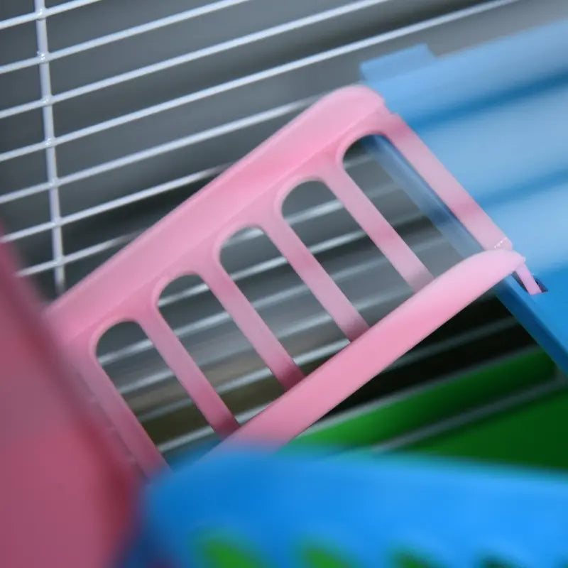 5 Tiers Hamster Cage Portable Animal Travel Carrier W Exercise Wheels Tube