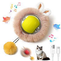 Interactive Toys Ball For Cats, Dog,Agile Moving Cat Ball ,Motion Activated Automatic Moving Ball With Lights,with Fluff