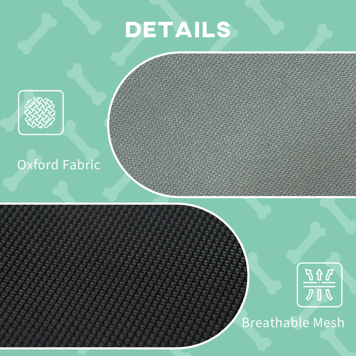 Elevated Dog Bed with Removable Canopy, Outdoor Dog Cot with UV Protection Canopy Shade, 30 inch Pet Bed for Camping, Gr