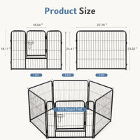 Metal Material, Foldable Pet Fence With A Door, Suitable For Small, Medium And Large-sized Dogs Outdoors