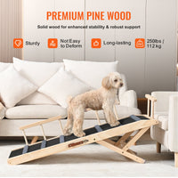 Dog Ramp, Folding Pet Ramp For Bed, Adjustable Dog Ramp For Small, Large, Old Dogs & Cats, Wooden Pet Ramp With 47.2' Lo