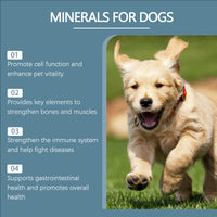 Dog Mineral Supplement Tablets, 80 Chewable Minerals Tablets For Pica, Appetite & Bone Health Support, Non-GMO Human Gra