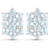 8.80 Carat Genuine Blue Topaz .925 Sterling Silver 3 Piece Jewelry Set (Ring, Earrings, and Pendant w/ Chain)