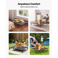 Elevated Dog Bed For Large Dogs XL, Raised Dog Cot With Heavy Duty Steel Frame, Breathable Teslin Mesh Cooling Dog Bed, 