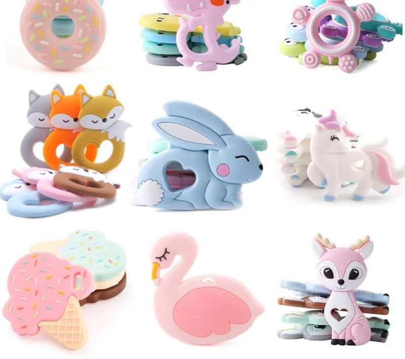Baby Teether Silicone Rabbit Food Grade Bunny Teether Nursing Teething Accessories Silicone Animal Teether For Kids and Baby - BIG FRENCHIES