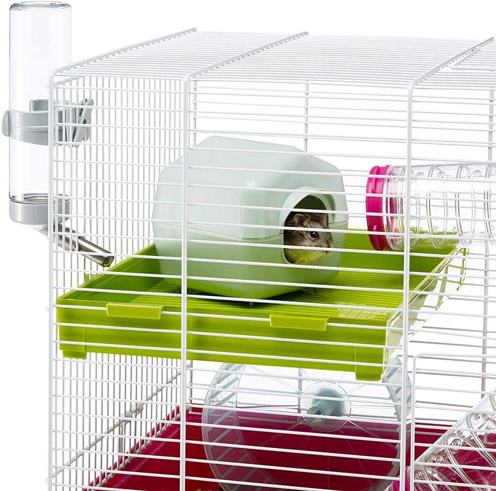 Laura Small Hamster Cage | Fun & Interactive Cage Measures 18.11L X 11.61W X 14.8H & Includes All Accessories - BIG FRENCHIES