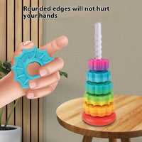 Rainbow Rotating Tower Toy Baby Early Education Intellectual Development Intelligence Ferrule