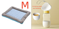 Pet Cooling Pad Bed For Dogs Cats Puppy Kitten Cool Mat Pet Blanket Ice Silk Material Soft For Summer Sleeping Blue Brea