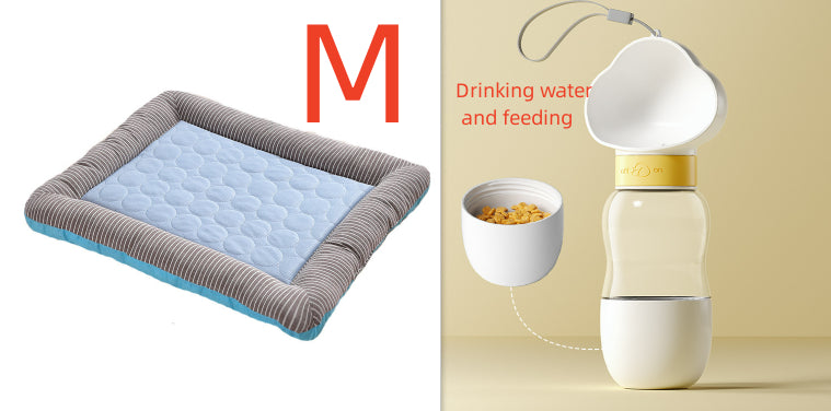 Pet Cooling Pad Bed For Dogs Cats Puppy Kitten Cool Mat Pet Blanket Ice Silk Material Soft For Summer Sleeping Blue Brea