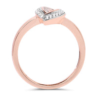 0.29 Carat Genuine White Diamond 14K Rose Gold Ring (E-F Color, SI1-SI2 Clarity)