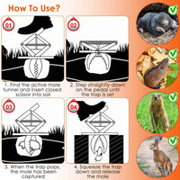 2PCS Easy Setup Mole Traps Outdoor Reusable Scissor Mole Gopher Rodent Control Trap Solid Metal Material For Lawn Garden