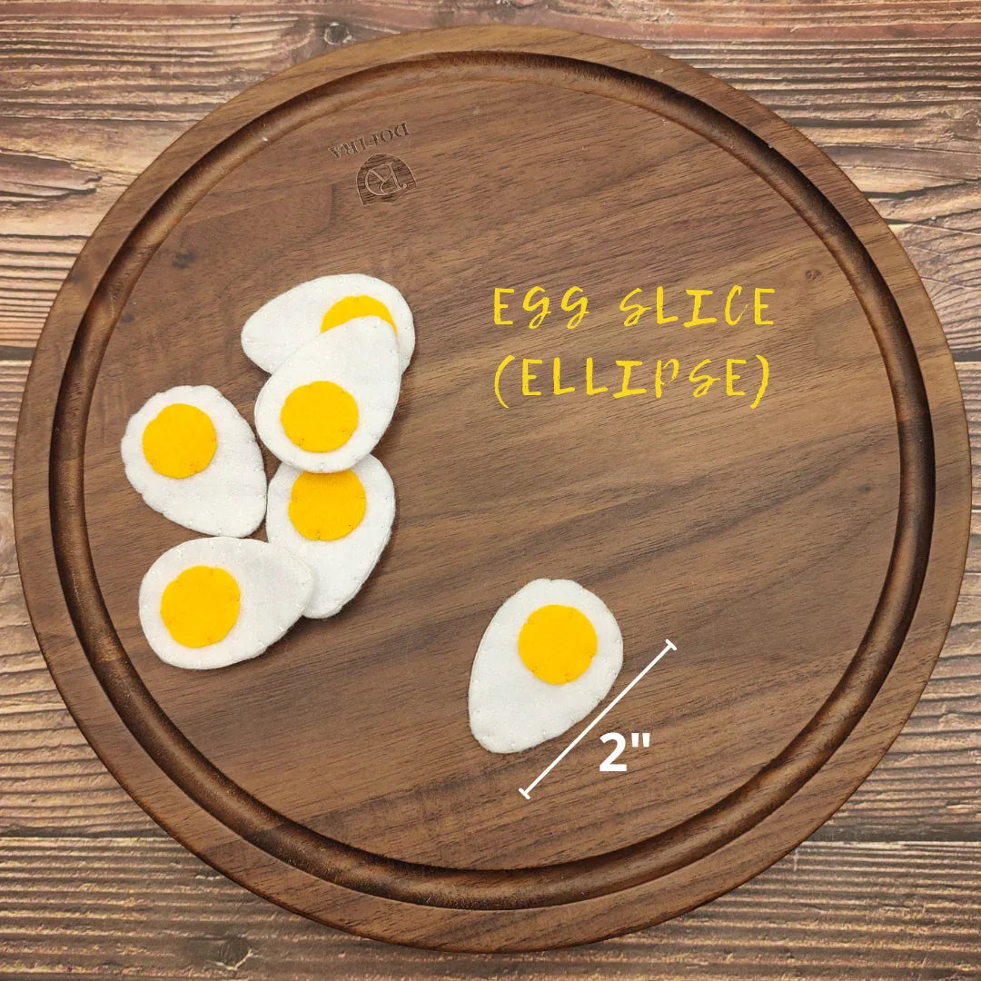 Egg slice ellipse, felt play food - BIG FRENCHIES
