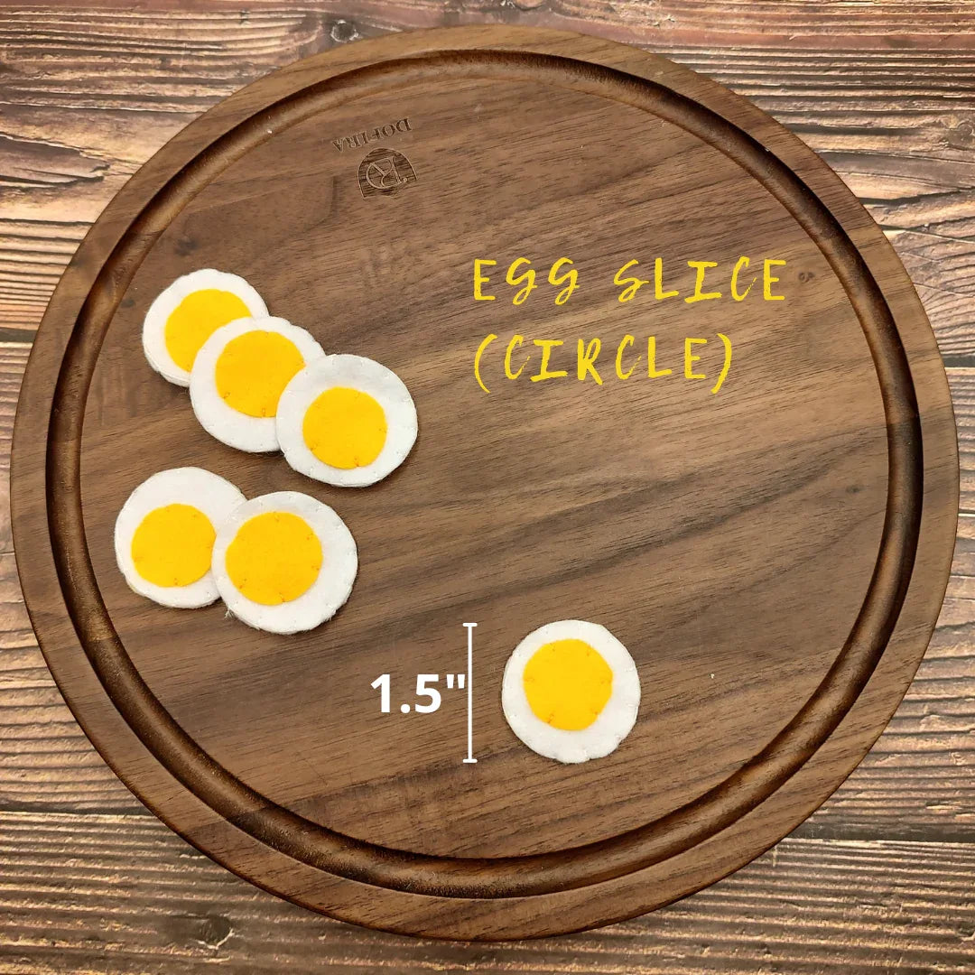 Egg slice round, felt play food - BIG FRENCHIES