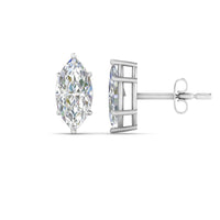 6 Prong Marquise Diamonds Solitaire Stud Earring in Basket Setting